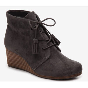Dr. Scholl's Women's Dakota Wedge Boot Gray Suede Size 10